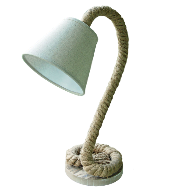 Dawlish rope desk lamp with linen lampshade