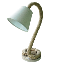 Dawlish rope desk lamp with linen lampshade