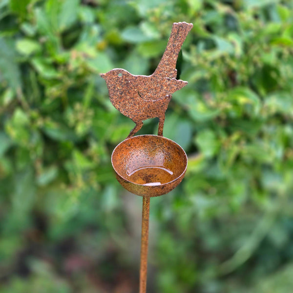 Rusted Iron Bird feeder stake