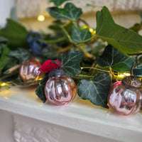 Pink Glass Pumpkin Bauble