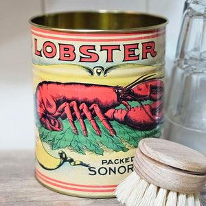 Retro lobster tin can herb plant pot and storage pot
