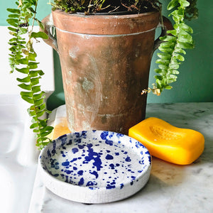 Blue Ceramic Soap Dish