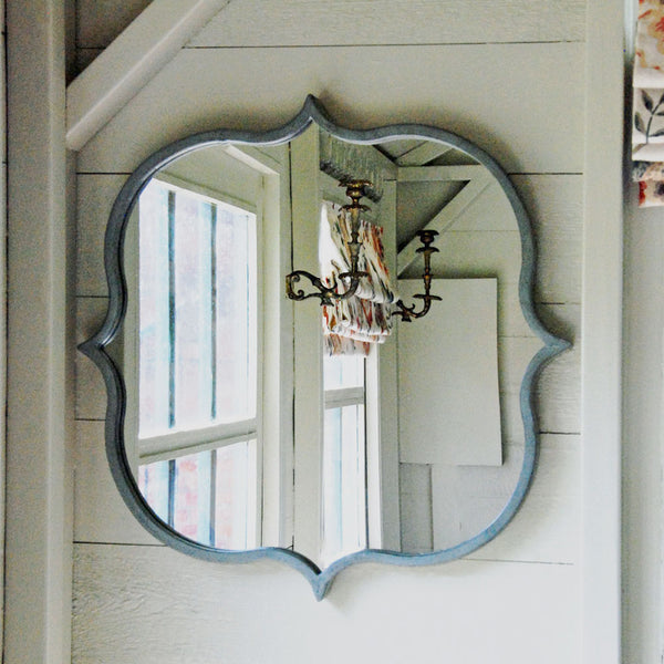 Tangier grey metal Moroccan style wall mirror