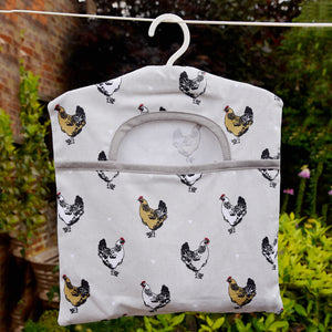 Chicken print fabric peg bag