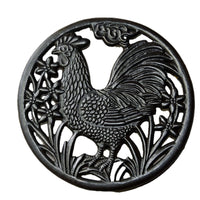 Cast iron cockerel design pan trivet