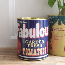 Small retro tomato tin can kitchen storage pot