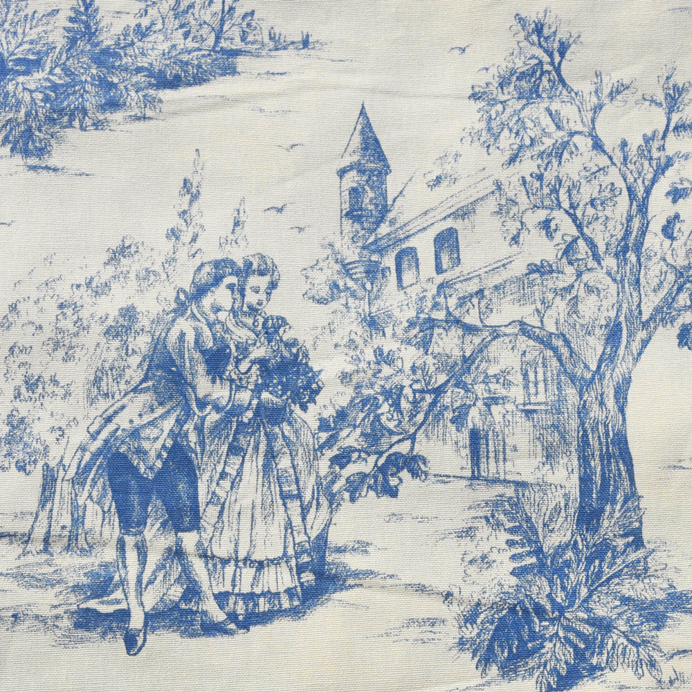 Ink Blue Toile De Jouy Fabric