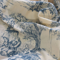 Ink Blue Toile De Jouy Fabric