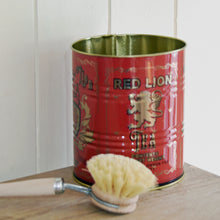 Large Red Lion pub kitchen storage planter tin