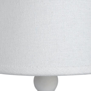 Maison white wooden table lamp with linen shade