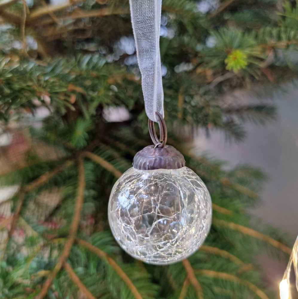 Little Clear Crackle Glass Bauble