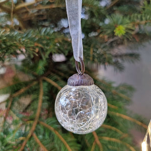Little Clear Crackle Glass Bauble