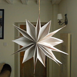 Recycled Paper White Origami Star 30 cm