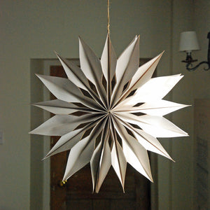 Recycled Paper White Origami Snowflake 50 cm