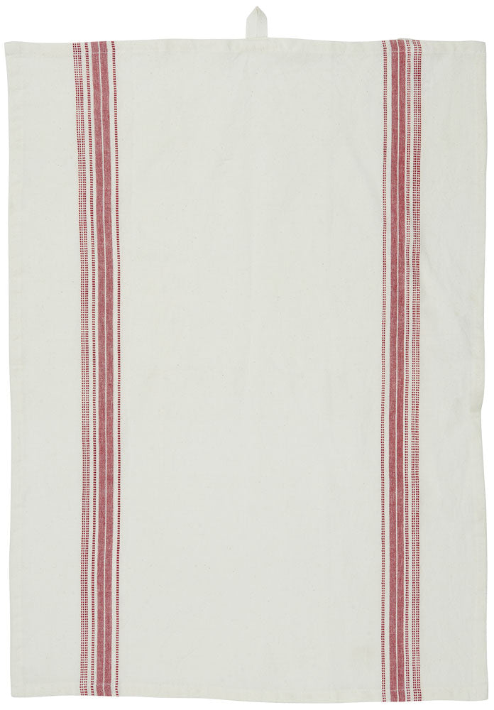 Danish Red Stripe Cotton Tea Towel