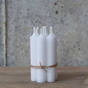 Hand Tied Bundle Danish White Short Dinner Candle