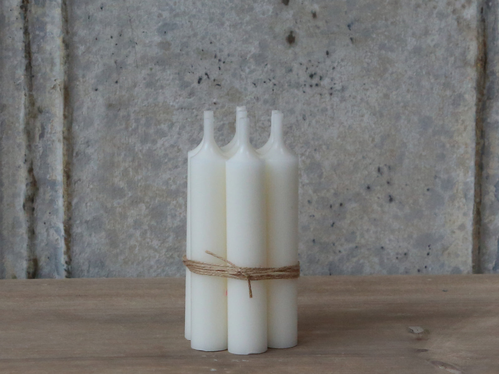 Hand Tied Bundle Danish Ivory Short Dinner Candle