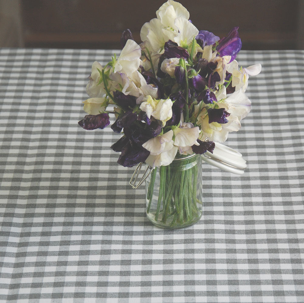 Gingham Oilcloth tableclothLow sheen oilclothmachine washable oilcloth