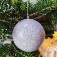 Large Handmade Grey Snowflake Tree Bauble
