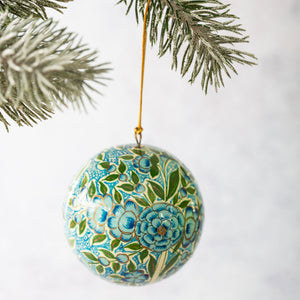 Small handmade turquoise and green tree bauble