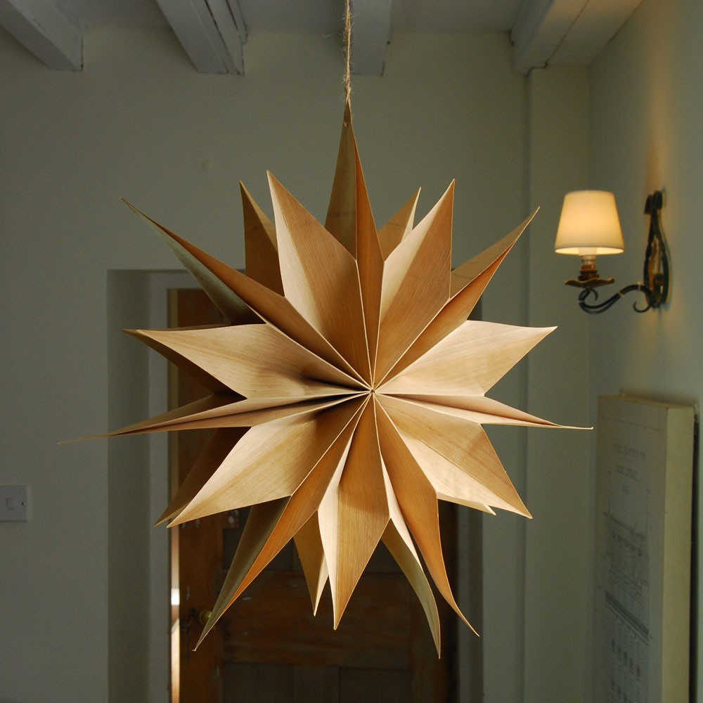 Large recycled paper Scandi star decoration