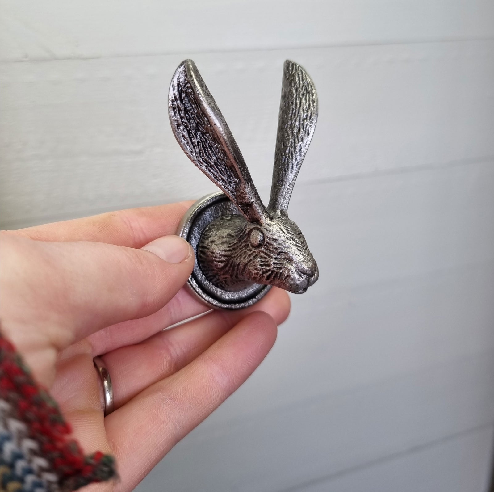 Cast Pewter Style Hare Drawer Knob