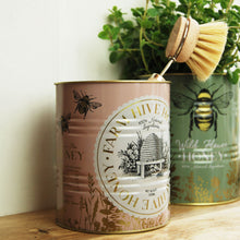 Small wild honey bee planter storage tin