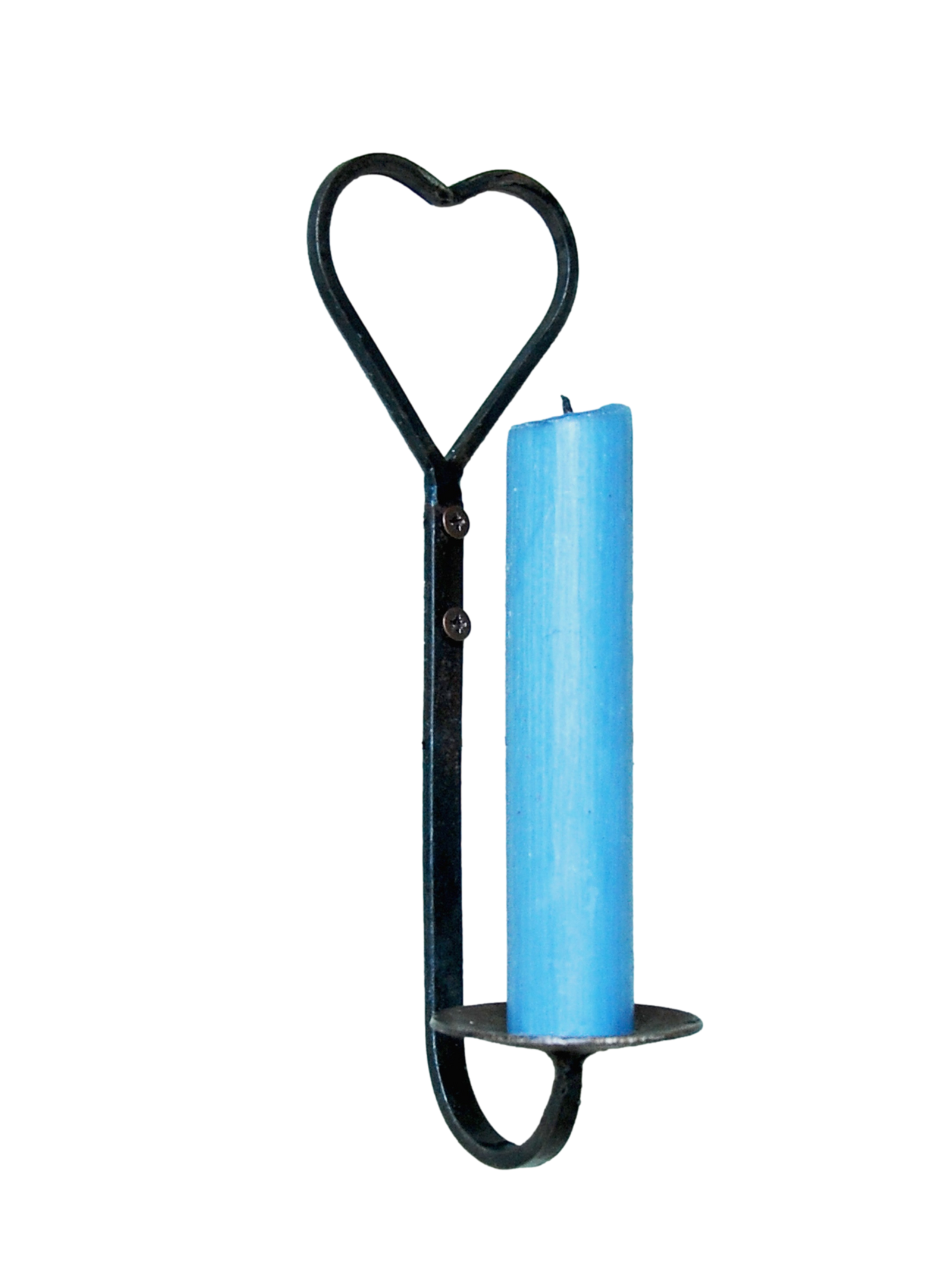 Wrought iron heart wall sconce