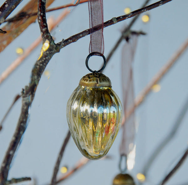 Gold glass pinecone Christmas tree decoration