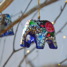 Hand Painted Indian Elephant Christmas Decoration