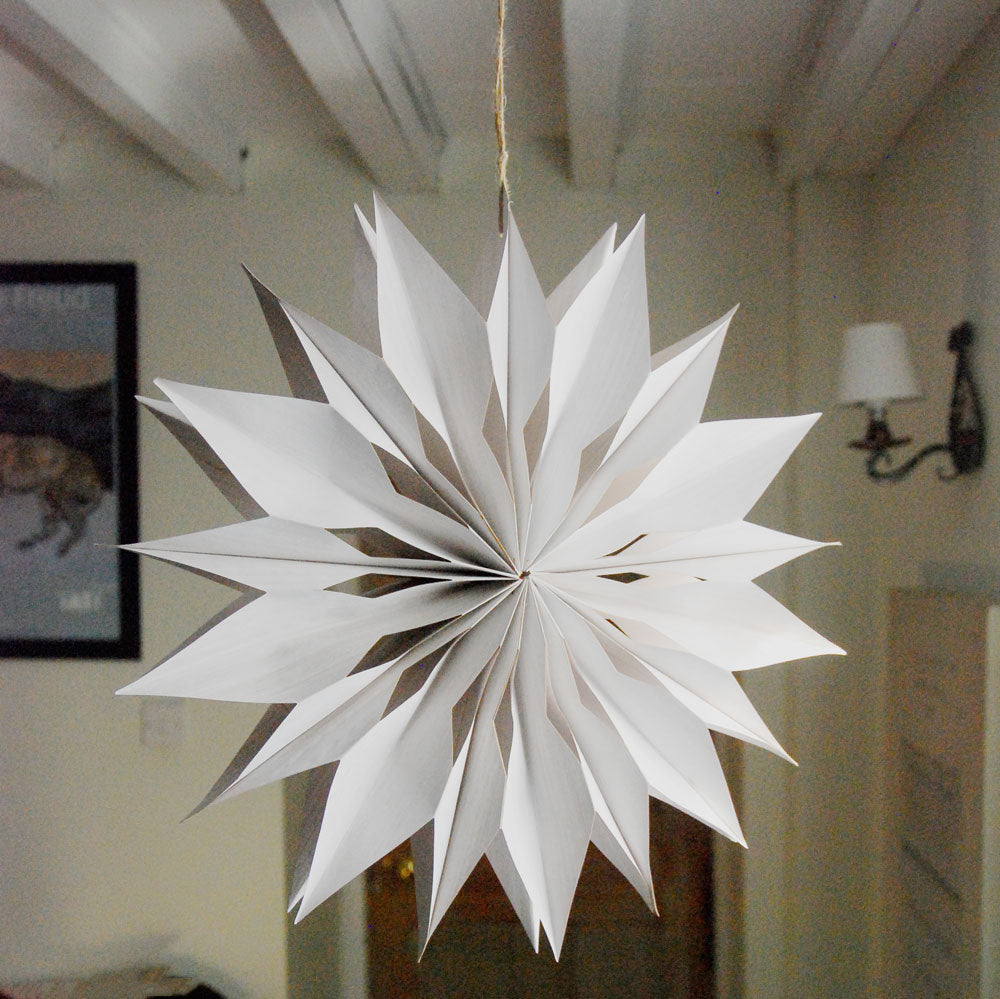 White Recycled Paper Snowflake 40cm
