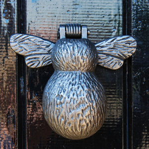 Vintage antique iron bee door knocker