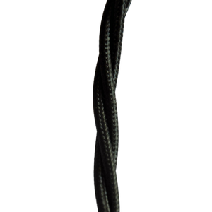 Black twist 3 core braided fabric lighting cable flex