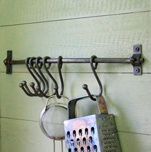 Broughton vintage style rail with sliding meat hooks
