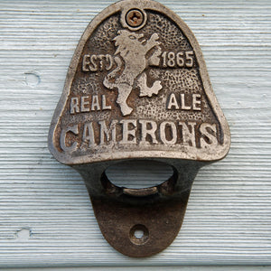 Camerons real ales vintage wall mounted beer bottle opener