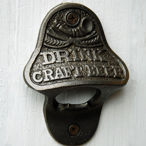 Craft beer wall mounted bottle opener