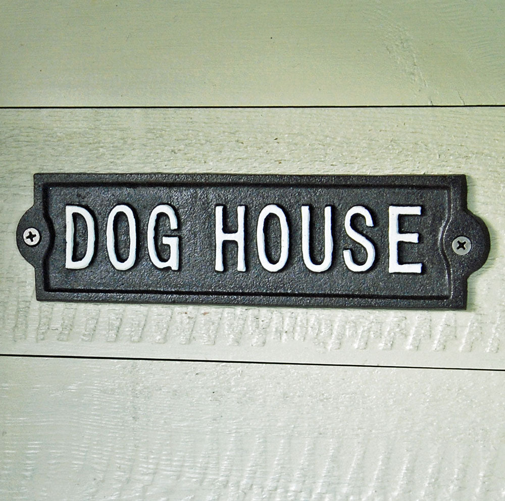 Dog house traditional metal wall plaque