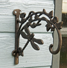 Decorative cast iron dragonfly garden hanging basket bracket