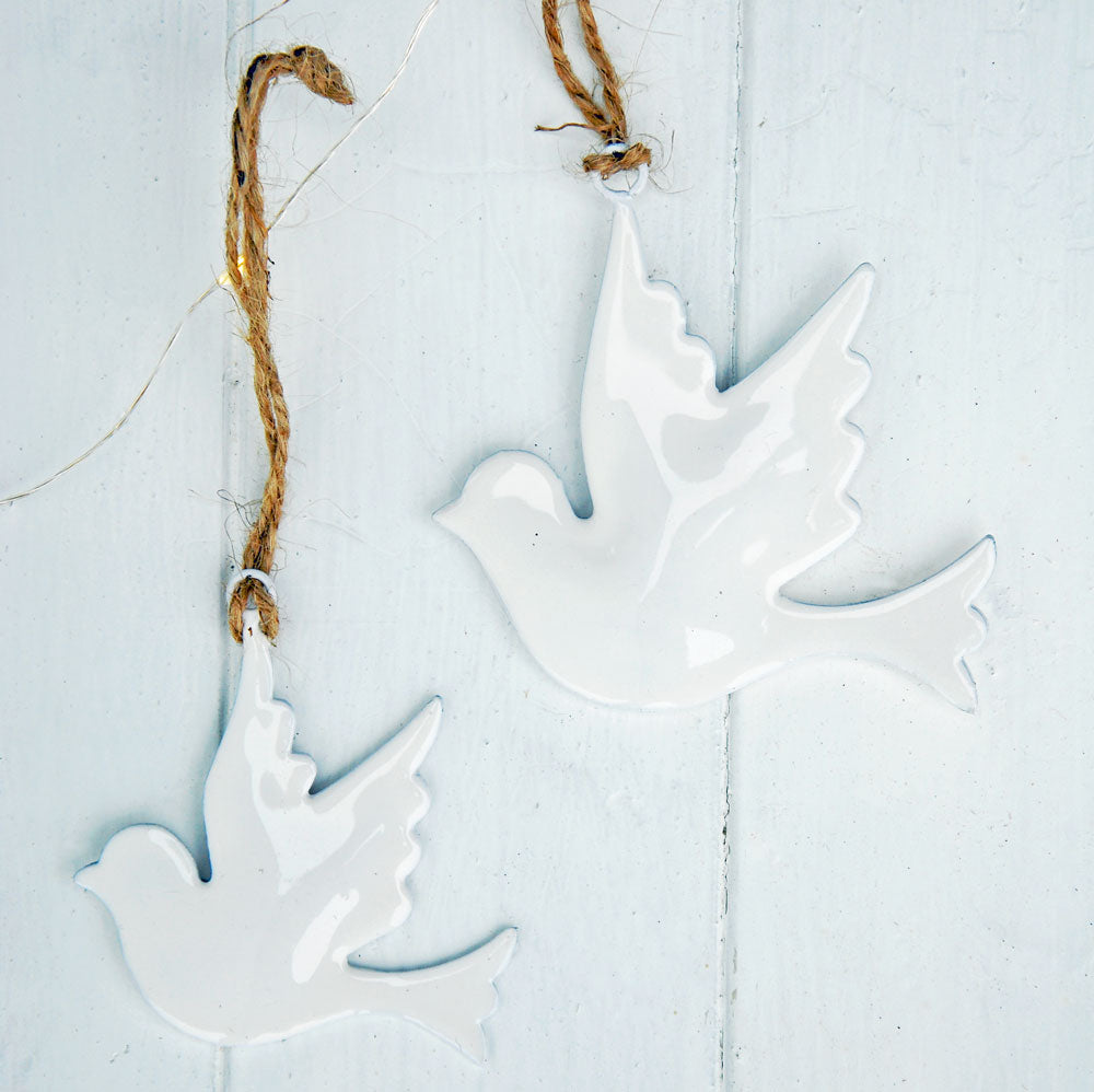 Amazon.com: Set of 6 White Christmas Dove Ornaments with Clips,Polyester &  Polyester Blend : Home & Kitchen