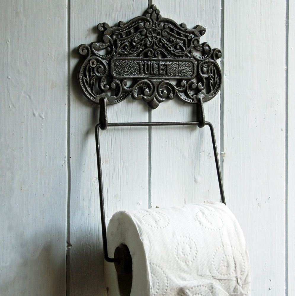 Deco vintage style wall mounted toilet holder