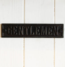 Gentlemen cast metal antique style metal door sign