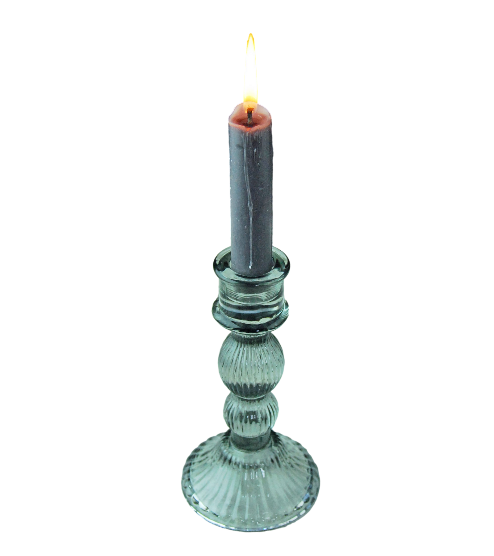 Small Grey Clemmie Glass Candlestick