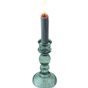 Small Grey Clemmie Glass Candlestick