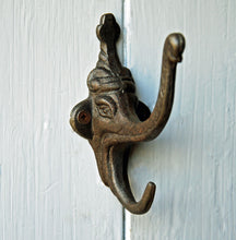 Indian elephant cast metal wall hook