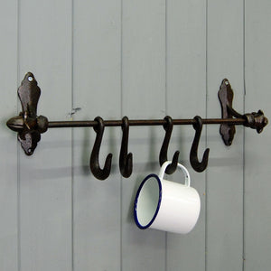 Vintage style wrought iron kitchen utensil hooks