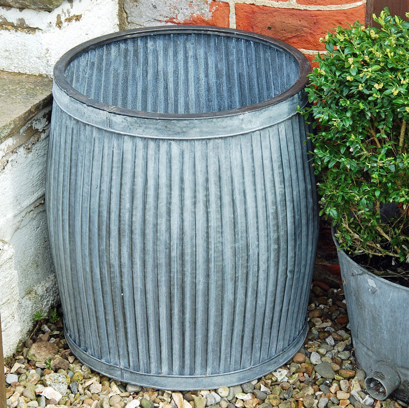 Antique design galvanised dolly planter