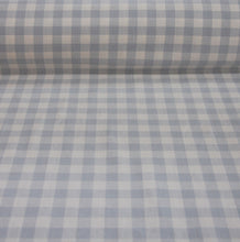 Lechlade duck egg blue gingham cotton fabric