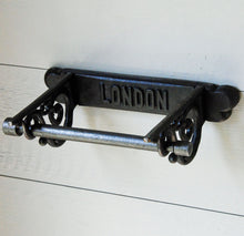 Antique design cast metal London wall mounted toilet roll holder