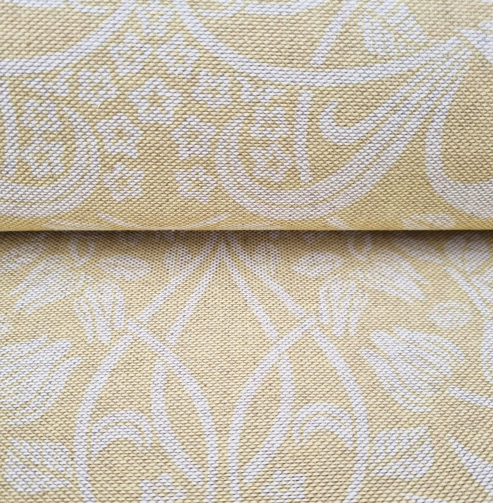 Gertrude garden curtain and upholstery double width fabric yellow