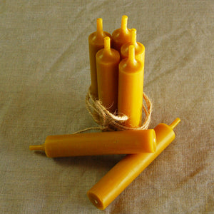 Hand Tied Bundle Danish Mustard Short Dinner Candle